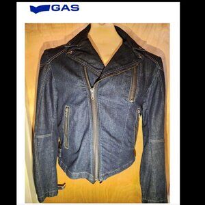 'GAS' Premium Denim Moto-Jacket - size SMALL ...........Brand New - never worn